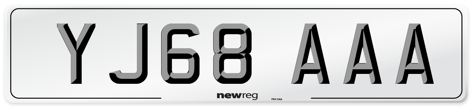 YJ68 AAA Number Plate from New Reg